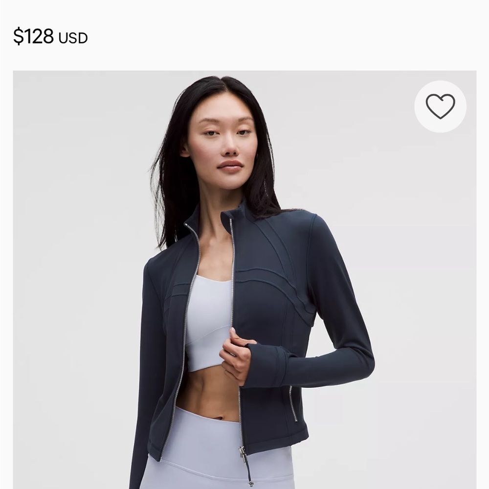 lululemon athletica Nulu Cropped Navy Blue Zip-Up  Jacket